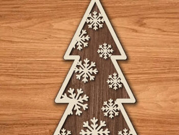 Intra απο ξύλο plywood 3mm-4mm πάχος –  κοπής λέιζερ στολίδι δέντρου Δίασταση  20x20 cm INTRAFABR-78252354 - Image 1