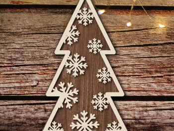 Intra απο ξύλο plywood 3mm-4mm πάχος –  κοπής λέιζερ στολίδι δέντρου Δίασταση  20x20 cm INTRAFABR-78252354 - Image 2