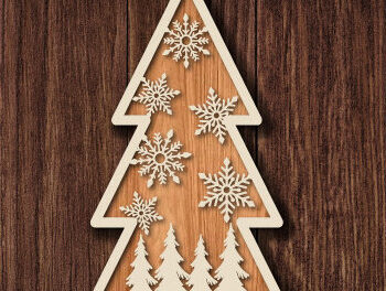 Intra απο ξύλο plywood 3mm-4mm πάχος –  κοπής λέιζερ στολίδι δέντρου Δίασταση  20x20 cm INTRAFABR-78252370 - Image 1