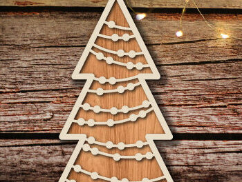 Intra απο ξύλο plywood 3mm-4mm πάχος –  κοπής λέιζερ στολίδι δέντρου Δίασταση  20x20 cm INTRAFABR-78252468 - Image 2