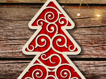 Intra απο ξύλο plywood 3mm-4mm πάχος –  κοπής λέιζερ στολίδι δέντρου Δίασταση  20x20 cm INTRAFABR-78252510 - Image 1