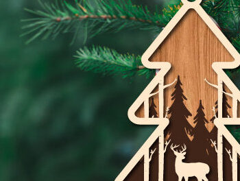 Intra απο ξύλο plywood 3mm-4mm πάχος –  κοπής λέιζερ στολίδι δέντρου Δίασταση  20x20 cm INTRAFABR-78251954 - Image 1