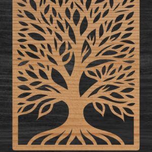 Intra απο ξύλο plywood 3mm-4mm πάχος – Αρχείο αποκοπής λέιζερ πάνελ δέντρου Δίασταση  20x20 cm INTRAFABR-109410859