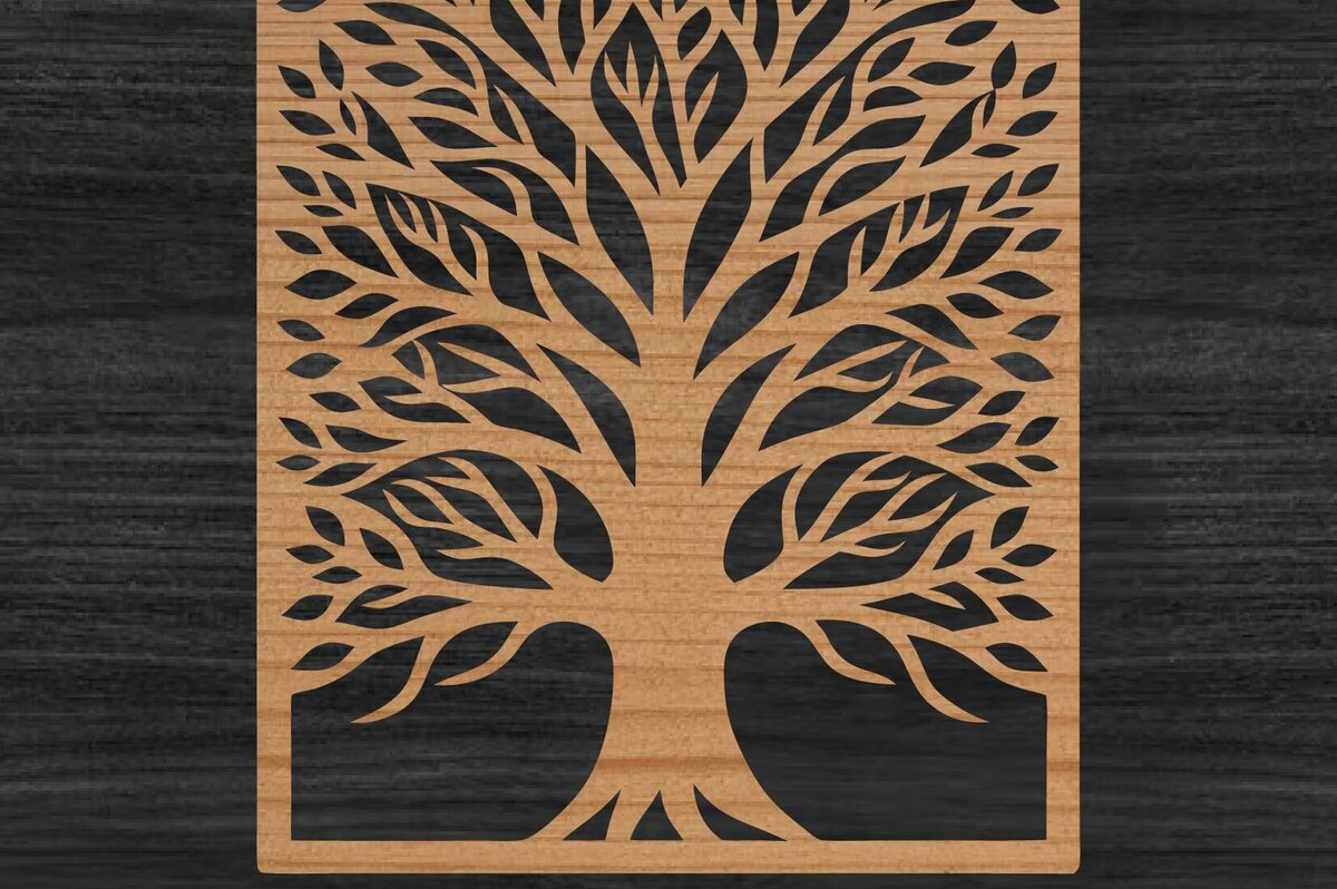 Intra απο ξύλο plywood 3mm-4mm πάχος – Αρχείο αποκοπής λέιζερ πάνελ δέντρου Δίασταση  20x20 cm INTRAFABR-109410890
