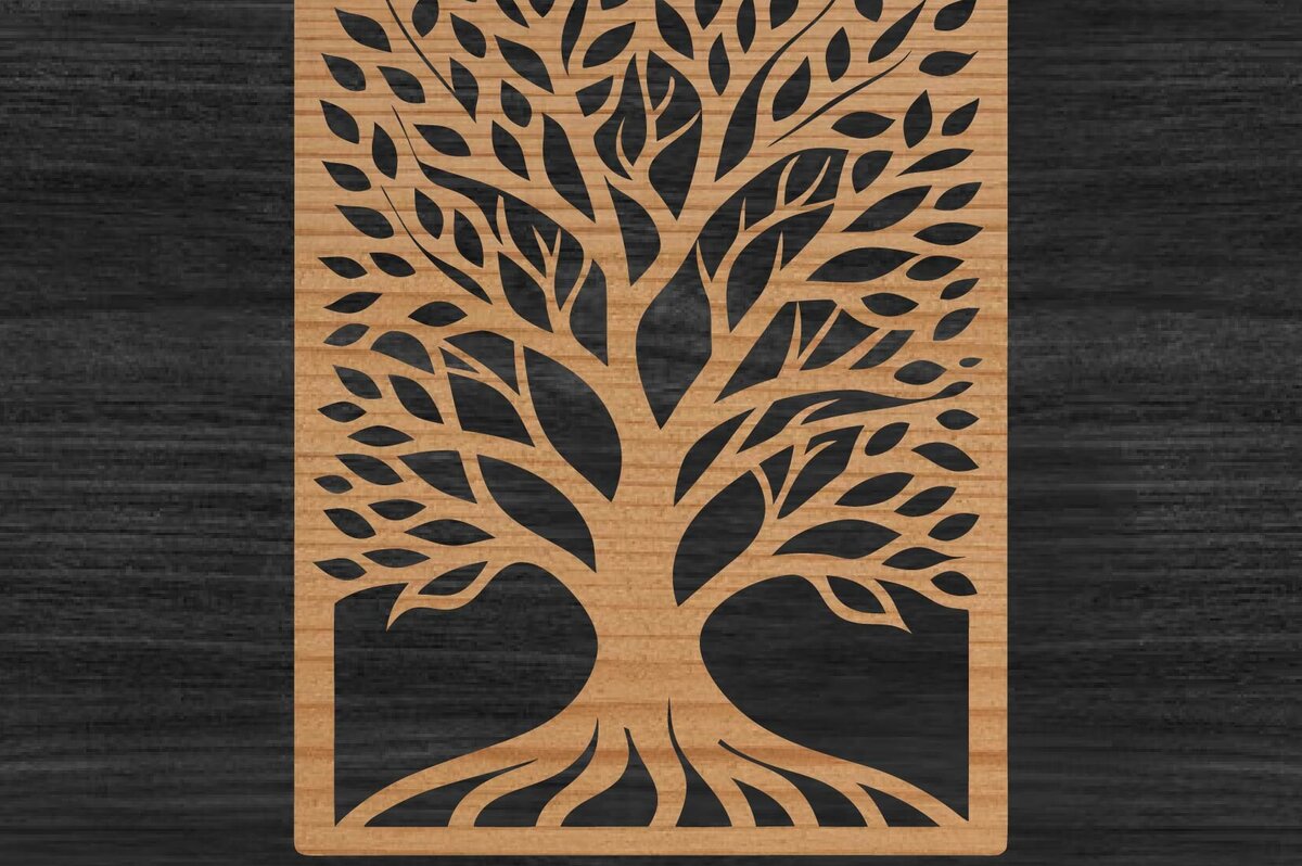 Intra απο ξύλο plywood 3mm-4mm πάχος – Αρχείο αποκοπής λέιζερ πάνελ δέντρου Δίασταση  20x20 cm INTRAFABR-109410789