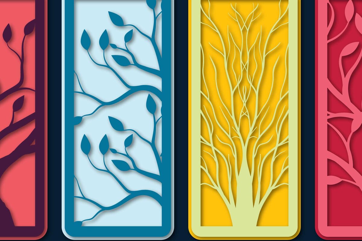 Intra απο ξύλο plywood 3mm-4mm πάχος – Πακέτο αρχείου σελιδοδείκτες Tree Papercut Δίασταση  20x20 cm INTRAFABR-71298223