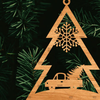 Intra απο ξύλο plywood 3mm-4mm πάχος – Χριστουγεννιάτικο στολίδι σε σχήμα δέντρου Δίασταση  20x20 cm INTRAFABR-107371421 - Image 1