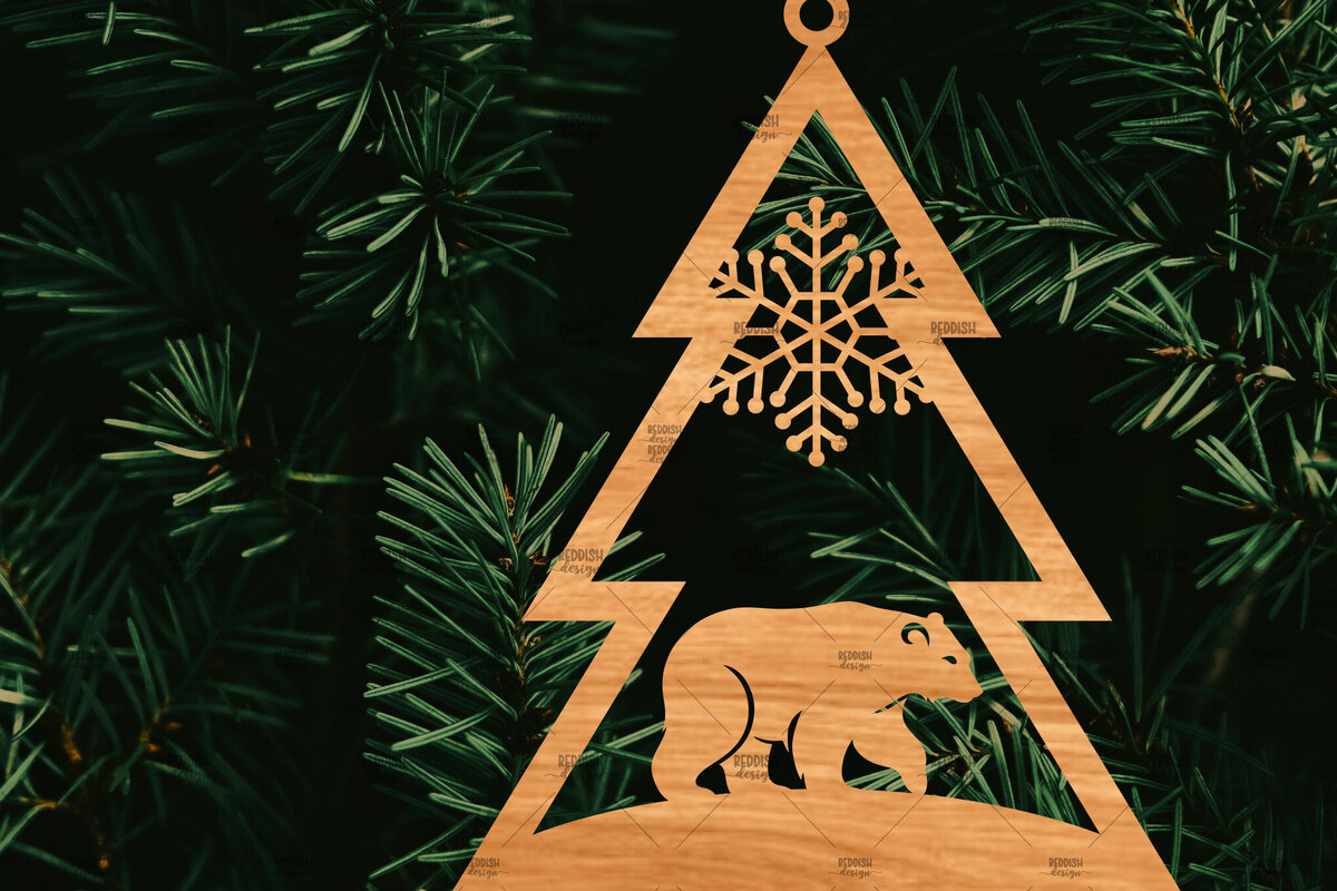 Intra απο ξύλο plywood 3mm-4mm πάχος – Χριστουγεννιάτικο στολίδι σε σχήμα δέντρου Δίασταση  20x20 cm INTRAFABR-107370984