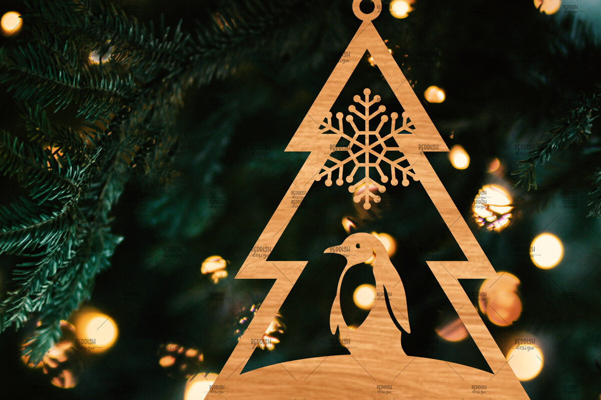 Intra απο ξύλο plywood 3mm-4mm πάχος – Χριστουγεννιάτικο στολίδι σε σχήμα δέντρου Δίασταση  20x20 cm INTRAFABR-107371211