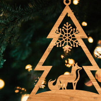 Intra απο ξύλο plywood 3mm-4mm πάχος – Χριστουγεννιάτικο στολίδι σε σχήμα δέντρου Δίασταση  20x20 cm INTRAFABR-107371221 - Image 1