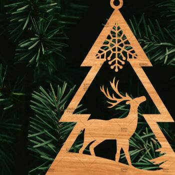 Intra απο ξύλο plywood 3mm-4mm πάχος – Χριστουγεννιάτικο στολίδι σε σχήμα δέντρου Δίασταση 20x20 cm INTRAFABR-107371257 - Image 1