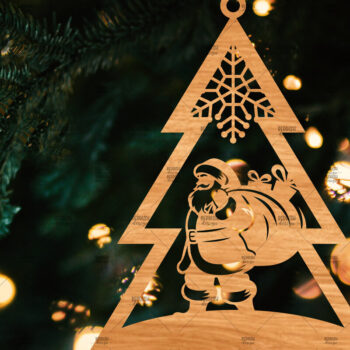 Intra απο ξύλο plywood 3mm-4mm πάχος – Χριστουγεννιάτικο στολίδι σε σχήμα δέντρου Δίασταση  20x20 cm INTRAFABR-107371291 - Image 1