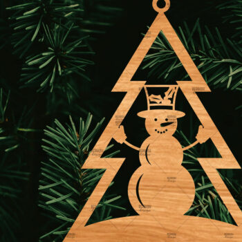 Intra απο ξύλο plywood 3mm-4mm πάχος – Χριστουγεννιάτικο στολίδι σε σχήμα δέντρου Δίασταση  20x20 cm INTRAFABR-107371327 - Image 1