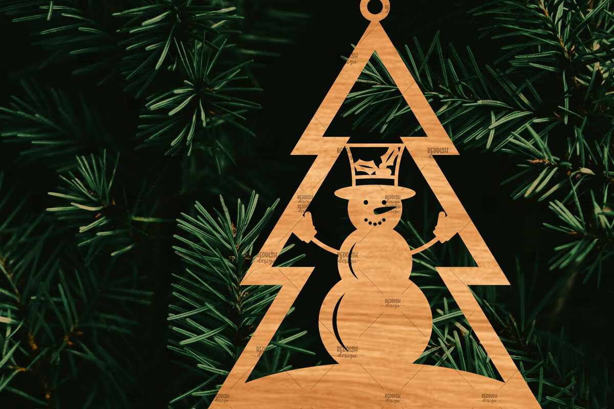 Intra απο ξύλο plywood 3mm-4mm πάχος – Χριστουγεννιάτικο στολίδι σε σχήμα δέντρου Δίασταση  20x20 cm INTRAFABR-107371327