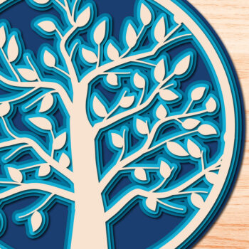 Intra απο ξύλο plywood 3mm-4mm πάχος – SVG δέντρου, δέσμη αρχείων αποκοπής πολλαπλών επιπέδων Δίασταση  20x20 cm INTRAFABR-26232187 - Image 2