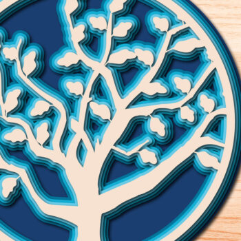 Intra απο ξύλο plywood 3mm-4mm πάχος – SVG δέντρου, δέσμη αρχείων αποκοπής πολλαπλών επιπέδων Δίασταση  20x20 cm INTRAFABR-26232187 - Image 6