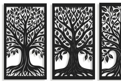 Intra απο ξύλο plywood 3mm-4mm πάχος – Διακόσμηση τοίχου δέντρου Πακέτο Δίασταση  40x30 cm INTRAFABR-123741476