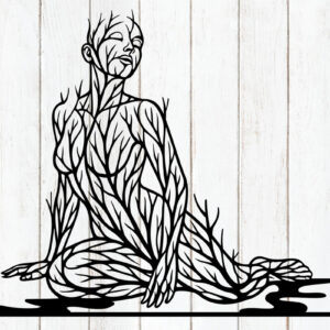 Intra απο ξύλο plywood 3mm-4mm πάχος – Τέχνη τοίχου σιλουέτας γυναίκας δέντρου Δίασταση  40x30 cm INTRAFABR-124400138