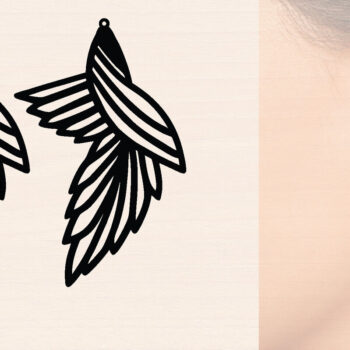 Intra απο ξύλο plywood 3mm-4mm πάχος – Μοντέρνα Ξύλινα Σκουλαρίκια Bird Δίασταση  5x5 cm INTRAFABR-117189688 - Image 1