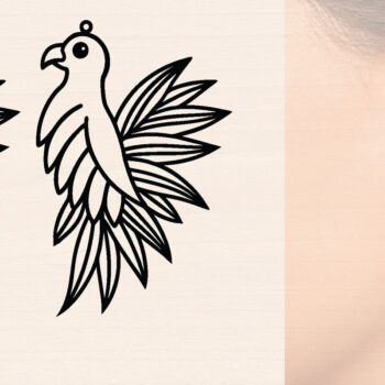 Intra απο ξύλο plywood 3mm-4mm πάχος – Μοντέρνα Ξύλινα Σκουλαρίκια Bird Δίασταση  5x5 cm INTRAFABR-117189128 - Image 1