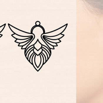 Intra απο ξύλο plywood 3mm-4mm πάχος – Μοντέρνα Ξύλινα Σκουλαρίκια Bird Δίασταση  5x5 cm INTRAFABR-117189197 - Image 1