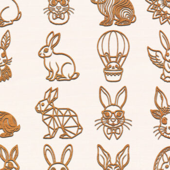 Intra απο ξύλο plywood 3mm-4mm πάχος – Πακέτο με μοντέρνο Πασχαλινό Λαγουδάκι Δίασταση  20x20 cm INTRAFABR-117137312 - Image 1