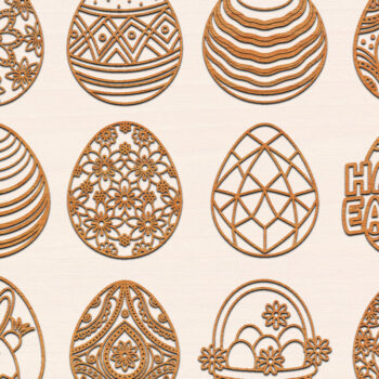 Intra απο ξύλο plywood 3mm-4mm πάχος – Μοντέρνο πακέτο πασχαλινών αυγών με λέιζερ Δίασταση  20x20 cm INTRAFABR-117120168 - Image 1