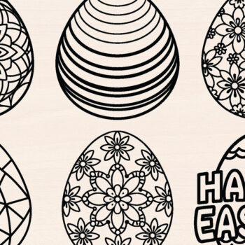 Intra απο ξύλο plywood 3mm-4mm πάχος – Μοντέρνο πακέτο πασχαλινών αυγών με λέιζερ Δίασταση  20x20 cm INTRAFABR-117120168 - Image 3