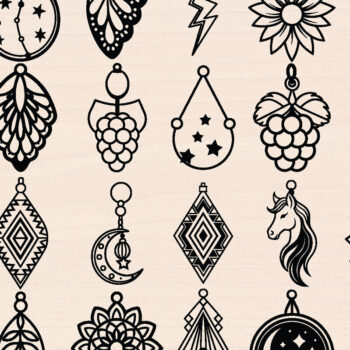 Intra απο ξύλο plywood 3mm-4mm πάχος – Μοντέρνα Ξύλινα Σκουλαρίκια Πακέτο κοπής με λέιζερ Δίασταση  5x5 cm INTRAFABR-116433051 - Image 1