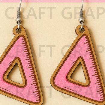 Intra απο ξύλο plywood 3mm-4mm πάχος – Τρίγωνα σκουλαρίκια χάρακα, σχολικά εργαλεία Δίασταση 5x5 cm INTRAFABR-124955726 - Image 1