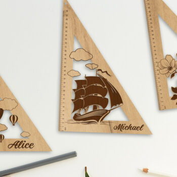 Intra απο ξύλο plywood 3mm-4mm πάχος – Πακέτο χάρακα τριγώνων, Εργαλεία εκπαίδευσης Δίασταση  20x20 cm INTRAFABR-75937383 - Image 1
