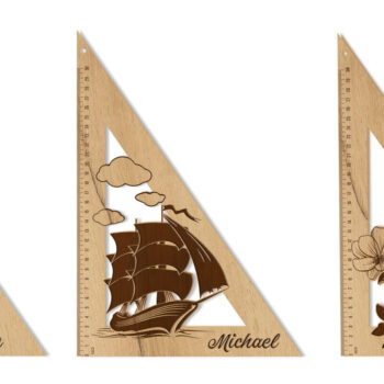 Intra απο ξύλο plywood 3mm-4mm πάχος – Πακέτο χάρακα τριγώνων, Εργαλεία εκπαίδευσης Δίασταση  20x20 cm INTRAFABR-75937383 - Image 7
