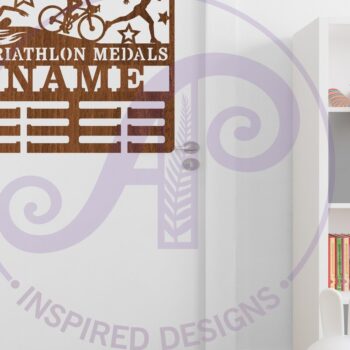 Intra απο ξύλο plywood 3mm-4mm πάχος – Όνομα κατόχου μεταλλίου Τριάθλου Γυναίκα Δίασταση  20x20 cm INTRAFABR-83986260 - Image 3