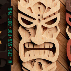 Intra απο ξύλο plywood 3mm-4mm πάχος – Tribal Mask 3D Layered Δίασταση  20x20 cm INTRAFABR-28941008