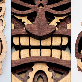 Intra απο ξύλο plywood 3mm-4mm πάχος – Tribal Mask 3D Layered Δίασταση  20x20 cm INTRAFABR-28941008 - Image 5