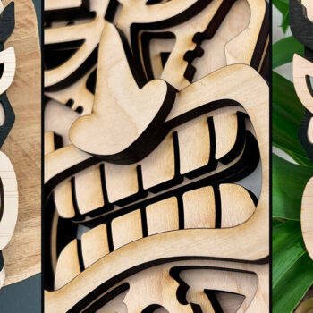 Intra απο ξύλο plywood 3mm-4mm πάχος – Tribal Mask 3D Layered Δίασταση  20x20 cm INTRAFABR-28941008 - Image 6