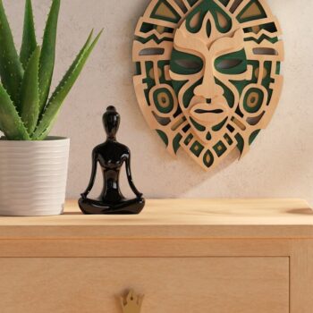 Intra απο ξύλο plywood 3mm-4mm πάχος – Tribal Mask V1 3D Layered Δίασταση  20x20 cm INTRAFABR-60307245 - Image 2