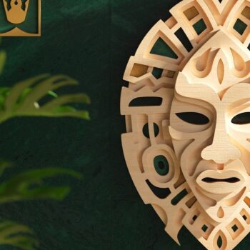 Intra απο ξύλο plywood 3mm-4mm πάχος – Tribal Mask V1 3D Layered Δίασταση  20x20 cm INTRAFABR-60307245 - Image 3