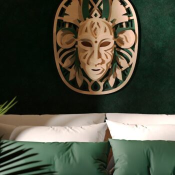 Intra απο ξύλο plywood 3mm-4mm πάχος – Tribal Mask V2 3D Layered Δίασταση  20x20 cm INTRAFABR-60436765 - Image 5