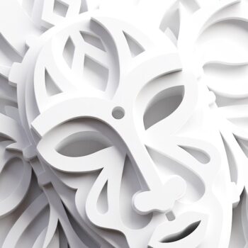 Intra απο ξύλο plywood 3mm-4mm πάχος – Tribal Mask V2 3D Layered Δίασταση  20x20 cm INTRAFABR-60436765 - Image 6