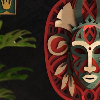 Intra απο ξύλο plywood 3mm-4mm πάχος – Tribal Mask V2 3D Layered Δίασταση  20x20 cm INTRAFABR-60436765 - Image 8