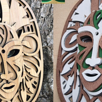 Intra απο ξύλο plywood 3mm-4mm πάχος – Tribal Mask V2 3D Layered Δίασταση  20x20 cm INTRAFABR-60436765 - Image 9