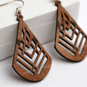 Intra απο ξύλο plywood 3mm-4mm πάχος – Tribal Maze Drop Earrings Δίασταση  5x5 cm INTRAFABR-124957626