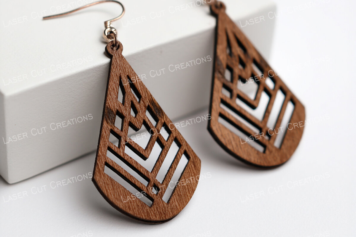Intra απο ξύλο plywood 3mm-4mm πάχος – Tribal Maze Drop Earrings Δίασταση  5x5 cm INTRAFABR-124957626
