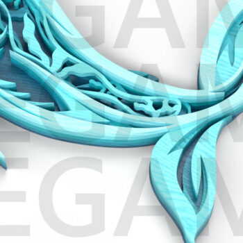 Intra απο ξύλο plywood 3mm-4mm πάχος – Tribal Shark Layered Δίασταση  20x20 cm INTRAFABR-121582275 - Image 4