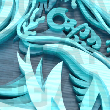 Intra απο ξύλο plywood 3mm-4mm πάχος – Tribal Shark Layered Δίασταση  20x20 cm INTRAFABR-121582275 - Image 5