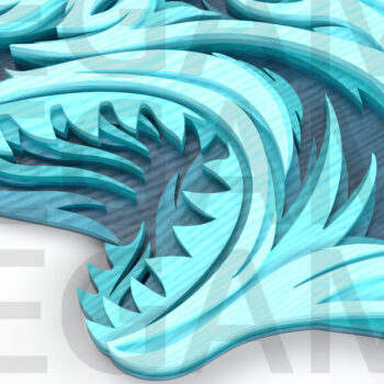 Intra απο ξύλο plywood 3mm-4mm πάχος – Tribal Shark Layered Δίασταση  20x20 cm INTRAFABR-121582275 - Image 6