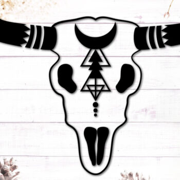 Intra απο ξύλο plywood 3mm-4mm πάχος – Περίγραμμα Tribal Skull Δίασταση  20x20 cm INTRAFABR-117745924 - Image 1