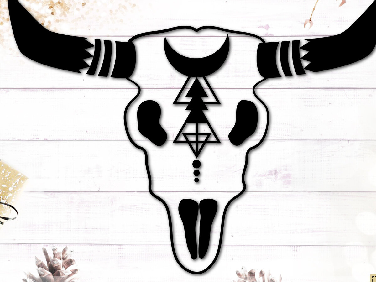 Intra απο ξύλο plywood 3mm-4mm πάχος – Περίγραμμα Tribal Skull Δίασταση  20x20 cm INTRAFABR-117745924