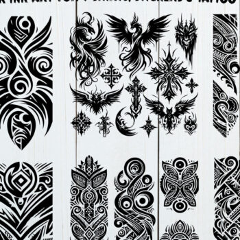 Intra απο ξύλο plywood 3mm-4mm πάχος – Tribal Tattoo Design Bundle – Vector Ink Δίασταση  40x30 cm INTRAFABR-121713048 - Image 3